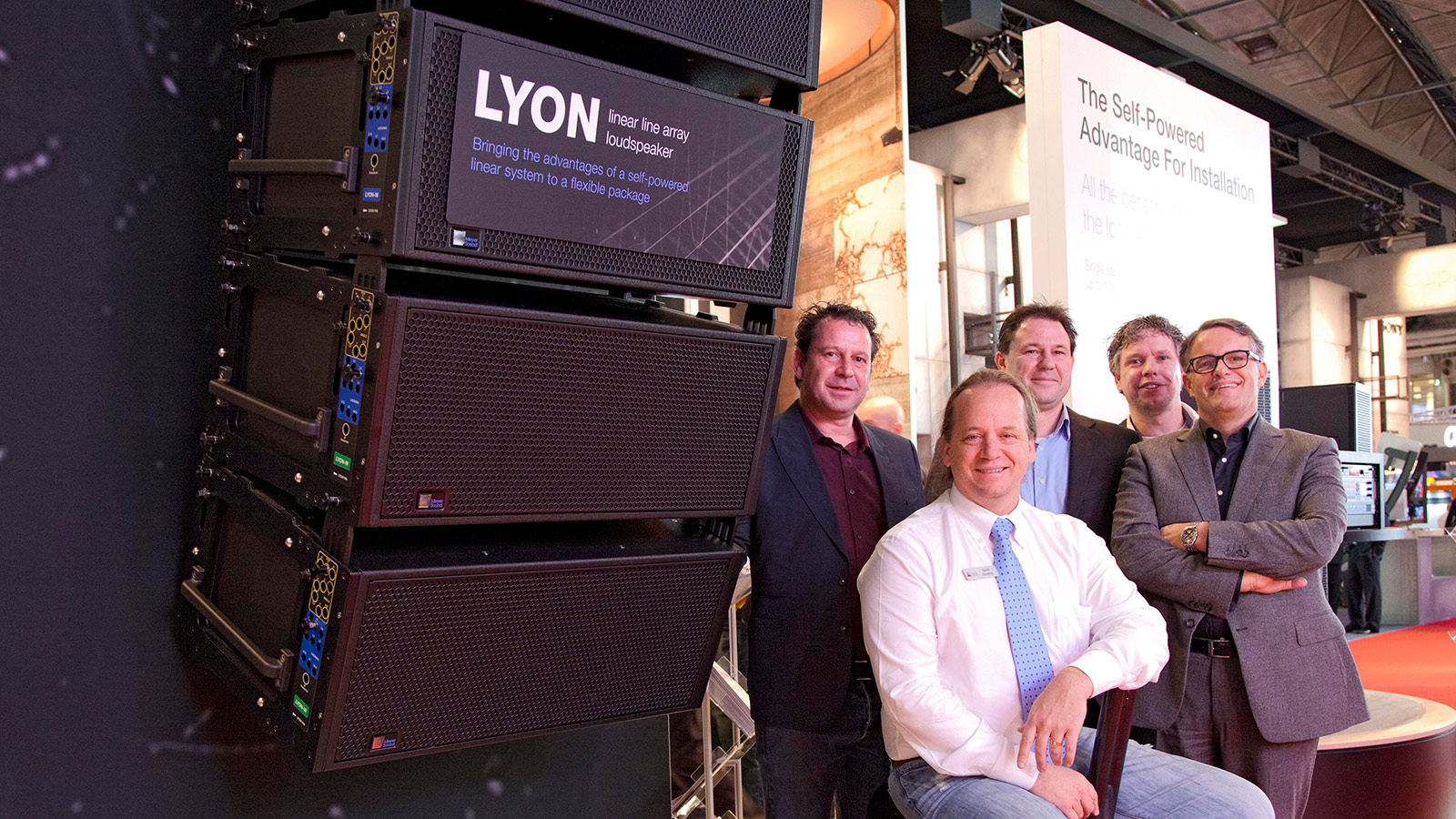  L to R: Eric Mattijsen (AEM), Scott Gledhill (Meyer Sound), Roland Mattijsen (AEM), Aart Habraken (Bazelmans AVR), and Wiljan Bazelmans