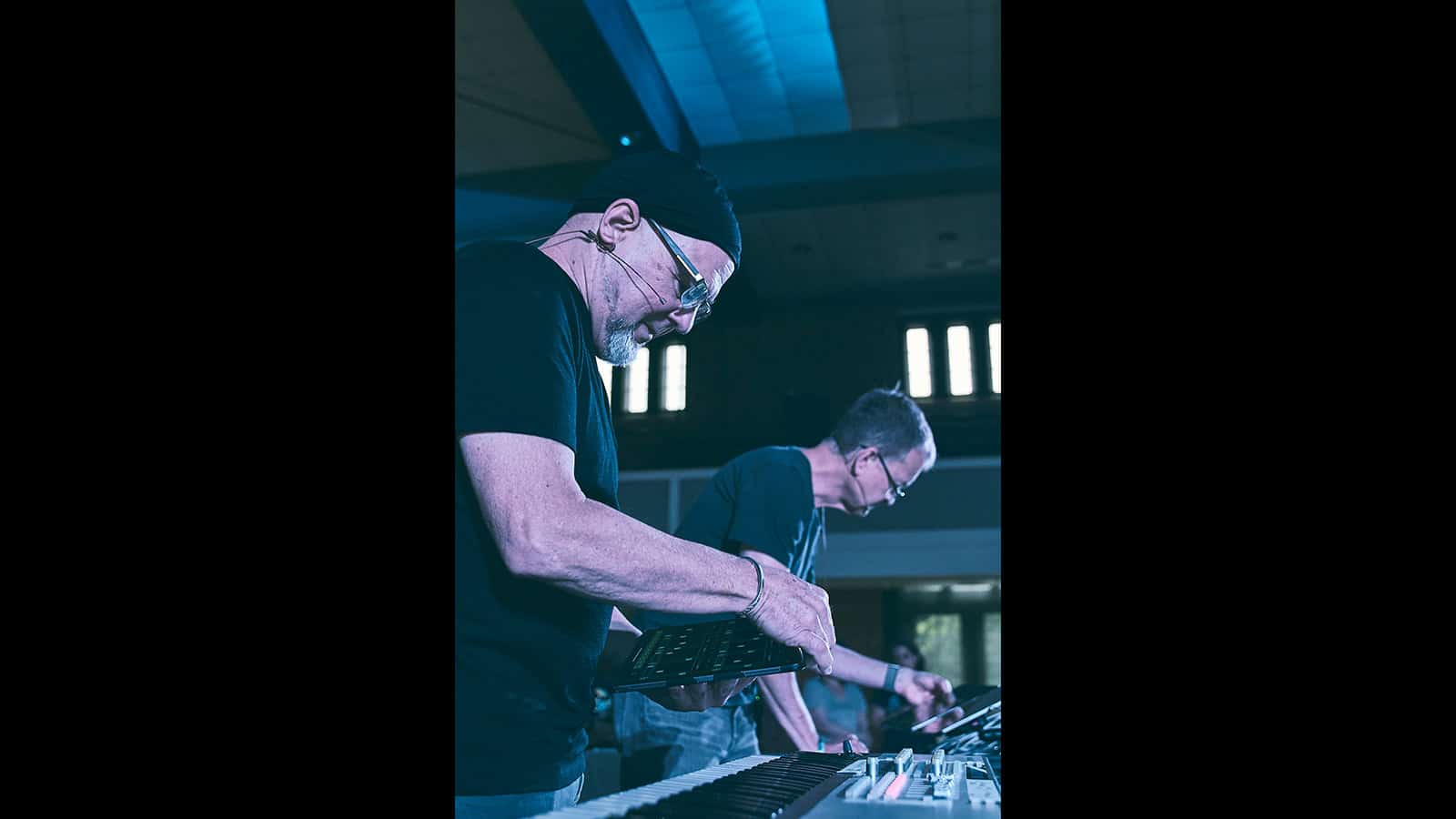 Front: Composer Jim Lang,
Back: Meyer Sound's Director, Spatial Sound Steve Ellison