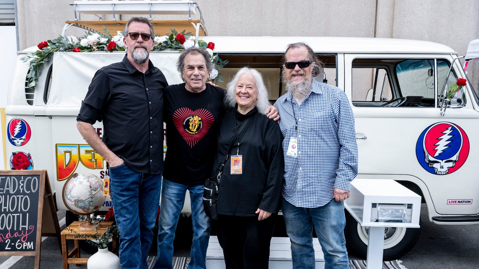 (L-R) Derek Featherstone, Mickey Hart, Helen Meyer, John Meyer
