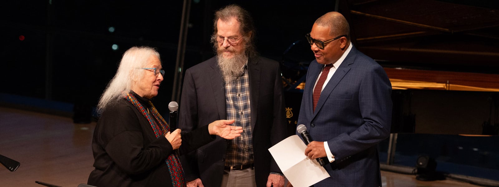 Helen Meyer, John Meyer, and Wynton Marsalis