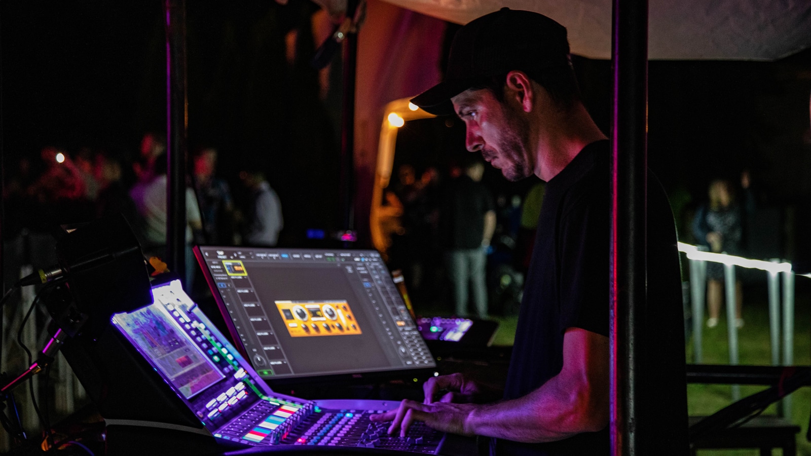 Big Wreck sound engineer, Jeff Pelletier, at Jackson-Triggs Amphitheatre
